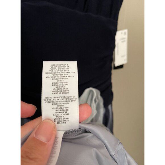 SLNY Missy Blue Fit & Flare Cocktail Party Dress Sleeveless Navy Size 6 Stretch - Picture 9 of 16